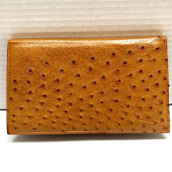 Vintage Corbeau Ostrich Tan Leather Wallet - Picture 11 of 12